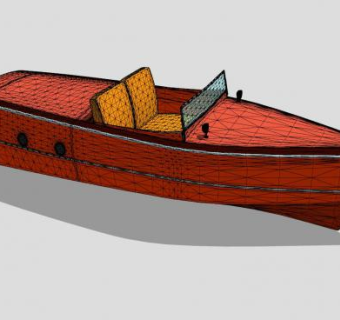 双人汽艇SU模型下载_sketchup草图大师SKP模型