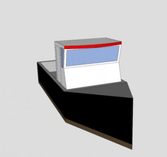 拖船船舶SU模型下载_sketchup草图大师SKP模型
