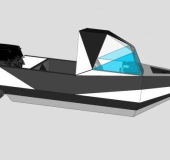 休闲钓鱼汽艇SU模型下载_sketchup草图大师SKP模型