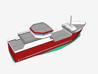 拖网渔船SU模型下载_sketchup草图大师SKP模型