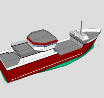 拖网渔船SU模型下载_sketchup草图大师SKP模型