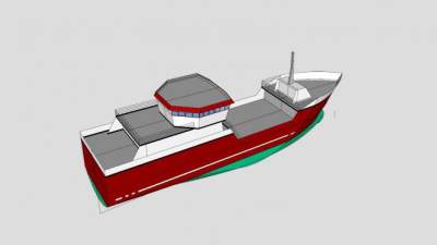 拖网渔船SU模型下载_sketchup草图大师SKP模型