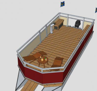瑞典休闲型汽艇SU模型下载_sketchup草图大师SKP模型