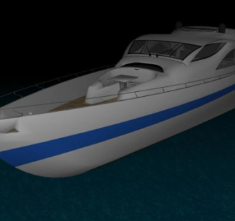 私人游艇SU模型下载_sketchup草图大师SKP模型