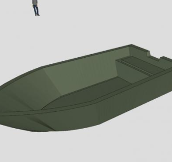一头尖手划船SU模型下载_sketchup草图大师SKP模型
