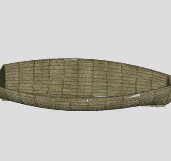 一头尖木船SU模型下载_sketchup草图大师SKP模型