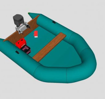 充气艇船只SU模型下载_sketchup草图大师SKP模型