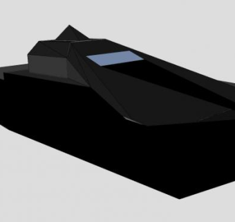 黑色汽艇SU模型下载_sketchup草图大师SKP模型