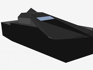 黑色汽艇SU模型下载_sketchup草图大师SKP模型