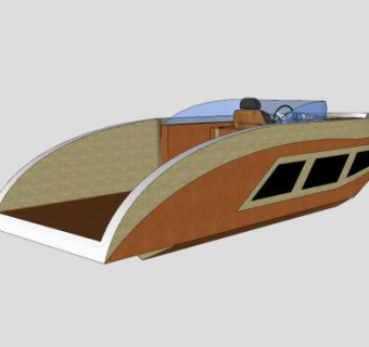 快艇船架构造SU模型下载_sketchup草图大师SKP模型