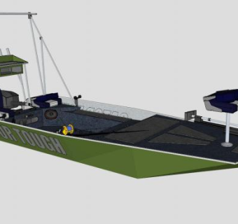 钓鱼汽艇SU模型下载_sketchup草图大师SKP模型