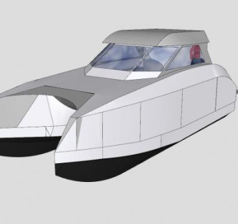 双体船船舶SU模型下载_sketchup草图大师SKP模型