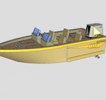 休闲型钓鱼汽艇SU模型下载_sketchup草图大师SKP模型