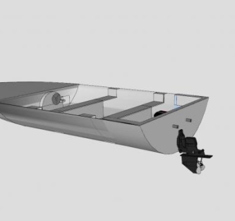 小型钓鱼汽艇SU模型下载_sketchup草图大师SKP模型