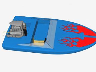 滑行汽艇SU模型下载_sketchup草图大师SKP模型