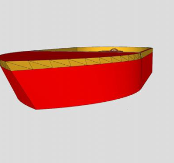 红色船艇SU模型下载_sketchup草图大师SKP模型
