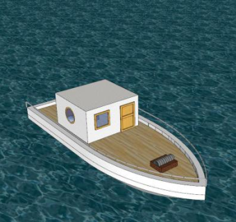 航海小型游艇SU模型下载_sketchup草图大师SKP模型
