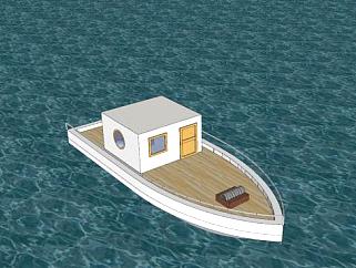 航海小型游艇SU模型下载_sketchup草图大师SKP模型