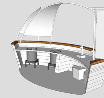 帆船柜台SU模型下载_sketchup草图大师SKP模型