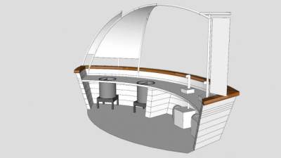 帆船柜台SU模型下载_sketchup草图大师SKP模型