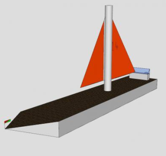 三角风帆简易帆船SU模型下载_sketchup草图大师SKP模型