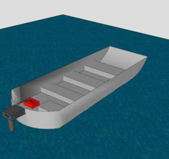 马达运行船艇SU模型下载_sketchup草图大师SKP模型