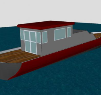 中型远洋渔船SU模型下载_sketchup草图大师SKP模型