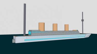 蒸汽客轮SU模型下载_sketchup草图大师SKP模型