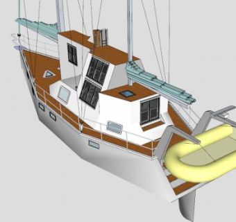 休闲型家庭游艇SU模型下载_sketchup草图大师SKP模型