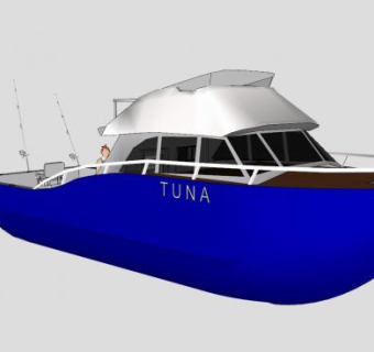 钓鱼艇SU模型下载_sketchup草图大师SKP模型
