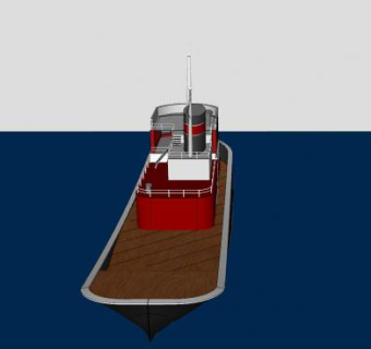 拖轮船舶SU模型下载_sketchup草图大师SKP模型