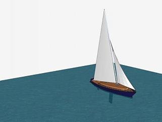 现代帆船船只SU模型下载_sketchup草图大师SKP模型
