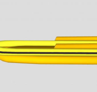 黄色充气式小艇SU模型下载_sketchup草图大师SKP模型