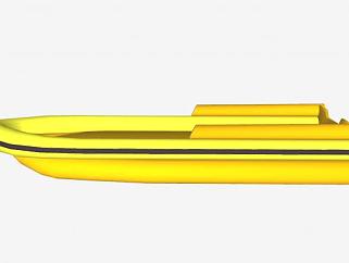 黄色充气式小艇SU模型下载_sketchup草图大师SKP模型
