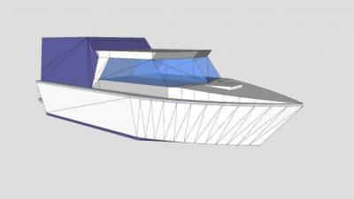 游艇改装SU模型下载_sketchup草图大师SKP模型