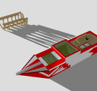 休闲型钓鱼船SU模型下载_sketchup草图大师SKP模型