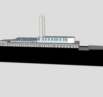 考察船船舶SU模型下载_sketchup草图大师SKP模型