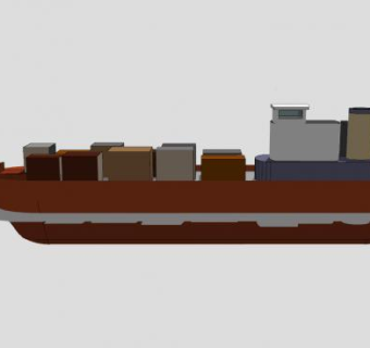集装箱汽船SU模型下载_sketchup草图大师SKP模型