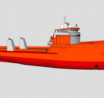海上供应船SU模型下载_sketchup草图大师SKP模型