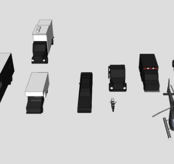 车辆直升机SU模型下载_sketchup草图大师SKP模型