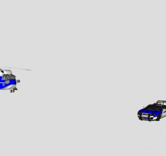 海陆空专用警车SU模型下载_sketchup草图大师SKP模型