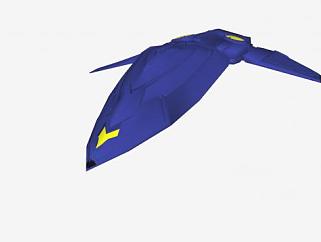蓝色飞行器SU模型下载_sketchup草图大师SKP模型