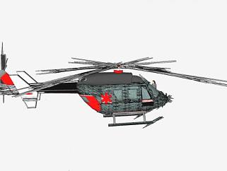 直升机汽车SU模型下载_sketchup草图大师SKP模型
