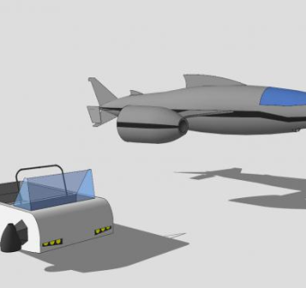科幻城市交通工具SU模型下载_sketchup草图大师SKP模型