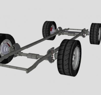 汽车车架底盘车轮SU模型下载_sketchup草图大师SKP模型