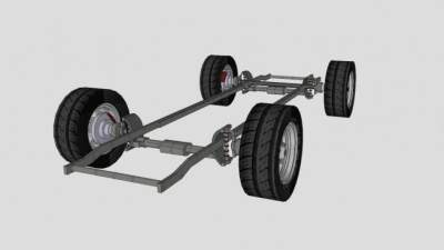 汽车车架底盘车轮SU模型下载_sketchup草图大师SKP模型