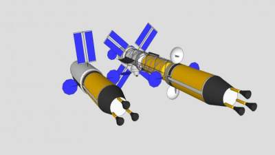 火星转移火箭SU模型下载_sketchup草图大师SKP模型