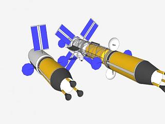 <em>火星</em>转移火箭SU模型下载_sketchup草图大师SKP模型