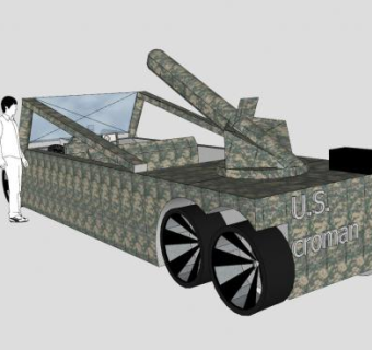 装甲轿车草图SU模型下载_sketchup草图大师SKP模型