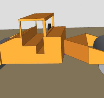 蒸汽压路机SU模型下载_sketchup草图大师SKP模型